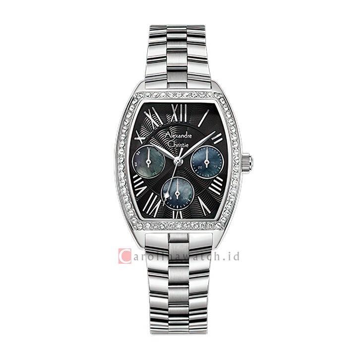 Jam Tangan Alexandre Christie AC 2B86 BFBSSDG Women Black Dial Stainless Steel Strap