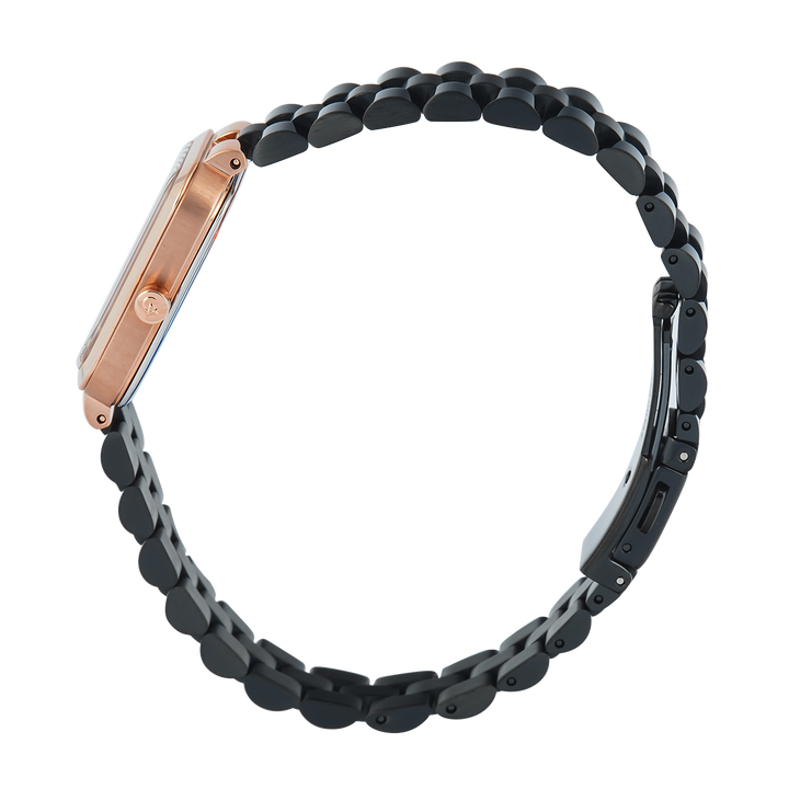 Jam Tangan Alexandre Christie Passion AC 2B87 LHBBRDG Sapphire Women Black Dial Black Stainless Steel Strap