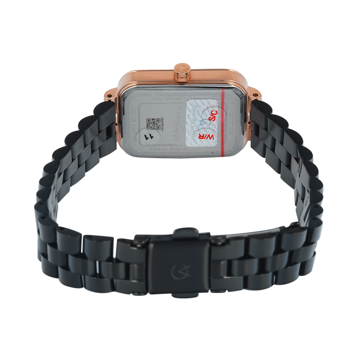 Jam Tangan Alexandre Christie Passion AC 2B87 LHBBRDG Sapphire Women Black Dial Black Stainless Steel Strap