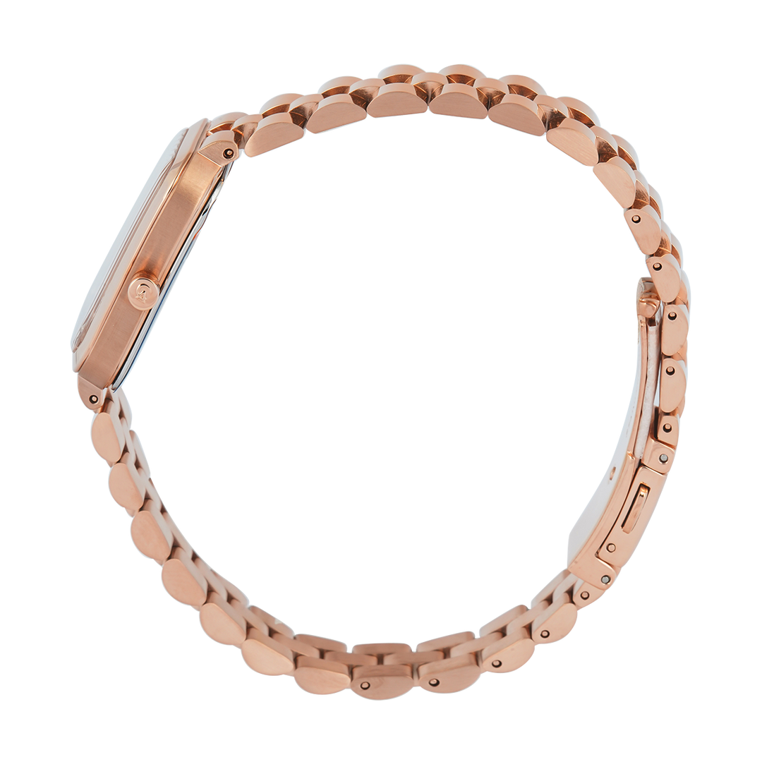 Jam Tangan Alexandre Christie Passion AC 2B87 LHBRGSL Sapphire Women Silver White Dial Rose Gold Stainless Steel Strap