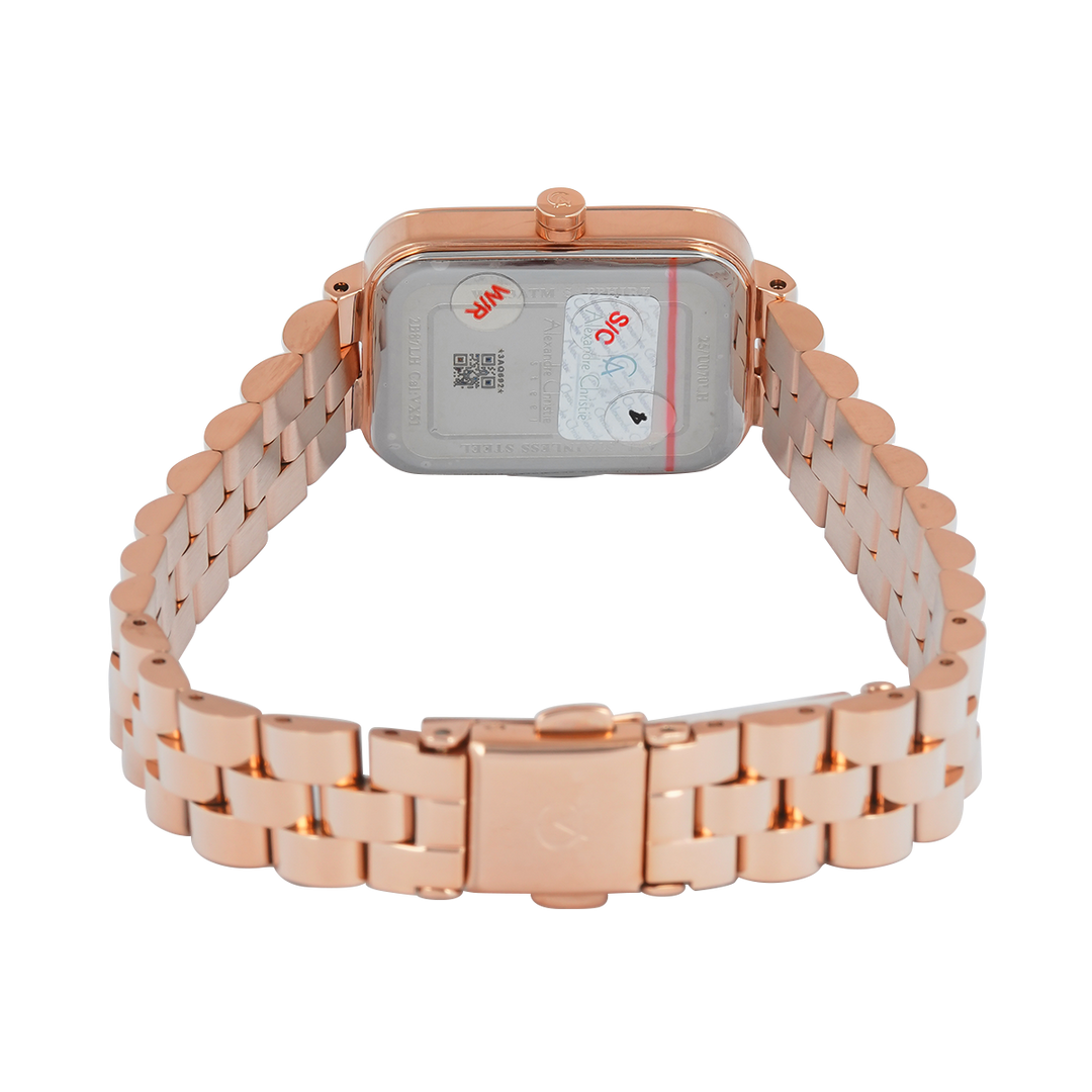 Jam Tangan Alexandre Christie Passion AC 2B87 LHBRGSL Sapphire Women Silver White Dial Rose Gold Stainless Steel Strap