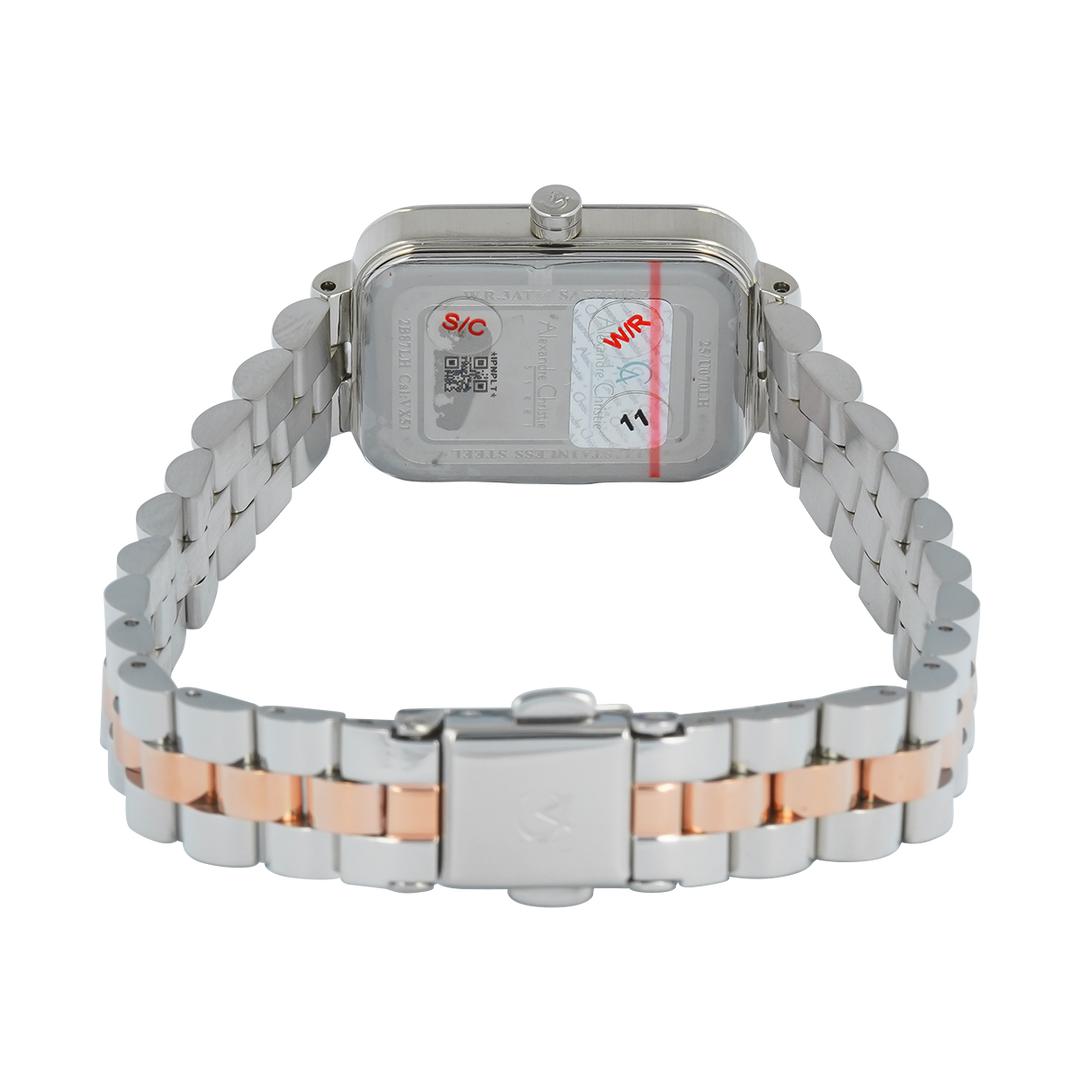 Jam Tangan Alexandre Christie Passion AC 2B87 LHBTRSL Sapphire Women Silver White Dial Dual Tone Stainless Steel Strap