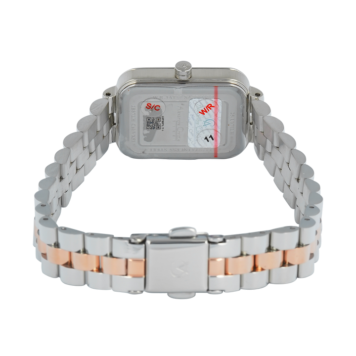 Jam Tangan Alexandre Christie Passion AC 2B87 LHBTRSL Sapphire Women Silver White Dial Dual Tone Stainless Steel Strap