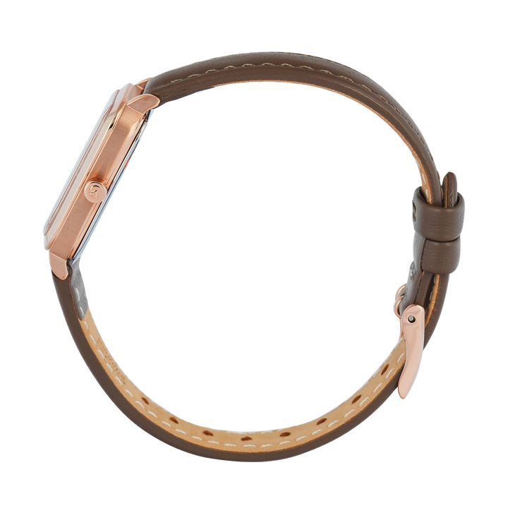 Jam Tangan Alexandre Christie Passion AC 2B87 LHLRGLN Sapphire Women Rose Gold Dial Brown Leather Strap