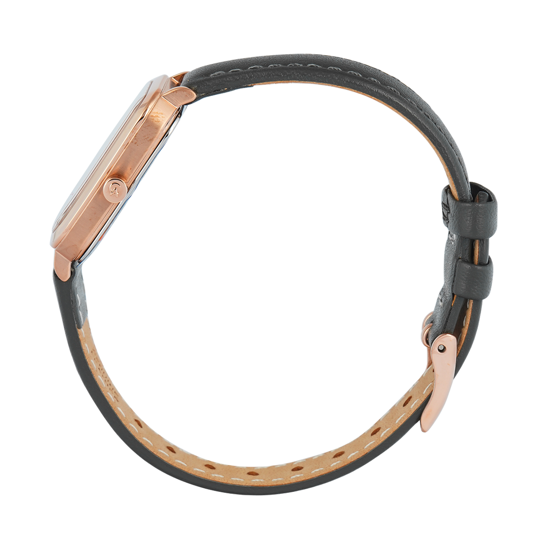 Jam Tangan Alexandre Christie Passion AC 2B87 LHLRGSL Sapphire Women Silver White Dial Black Leather Strap