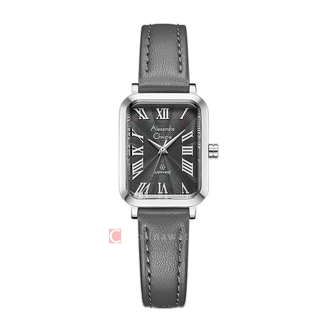 Jam Tangan Alexandre Christie Passion AC 2B87 LHLSSDG Sapphire Women Black Dial Black Leather Strap