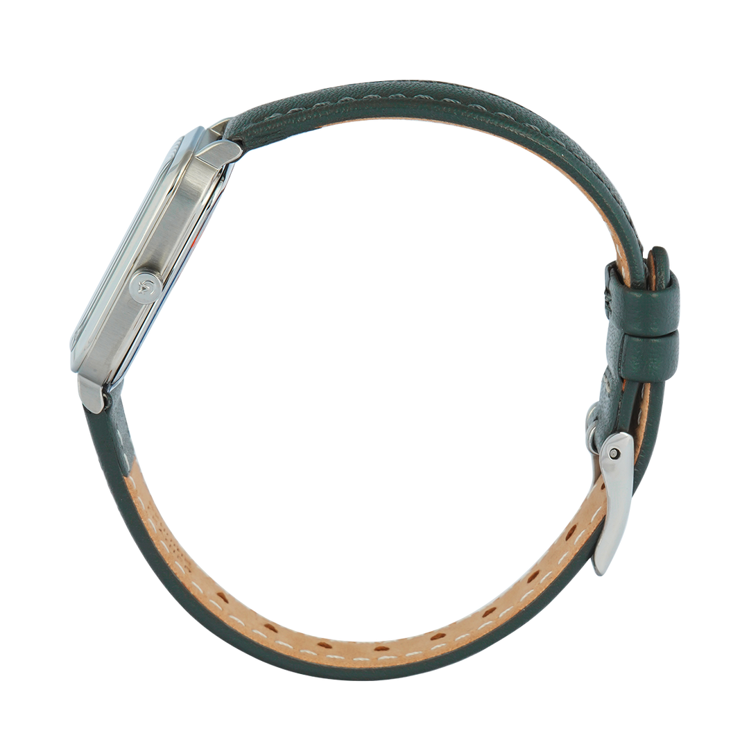 Jam Tangan Alexandre Christie Passion AC 2B87 LHLSSSL Sapphire Women Silver White Dial Black Leather Strap