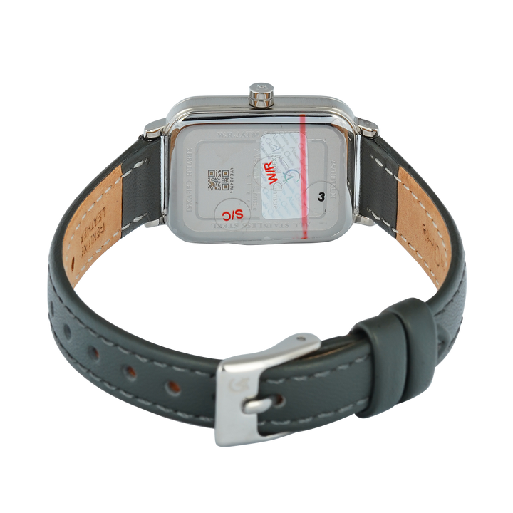 Jam Tangan Alexandre Christie Passion AC 2B87 LHLSSSL Sapphire Women Silver White Dial Black Leather Strap