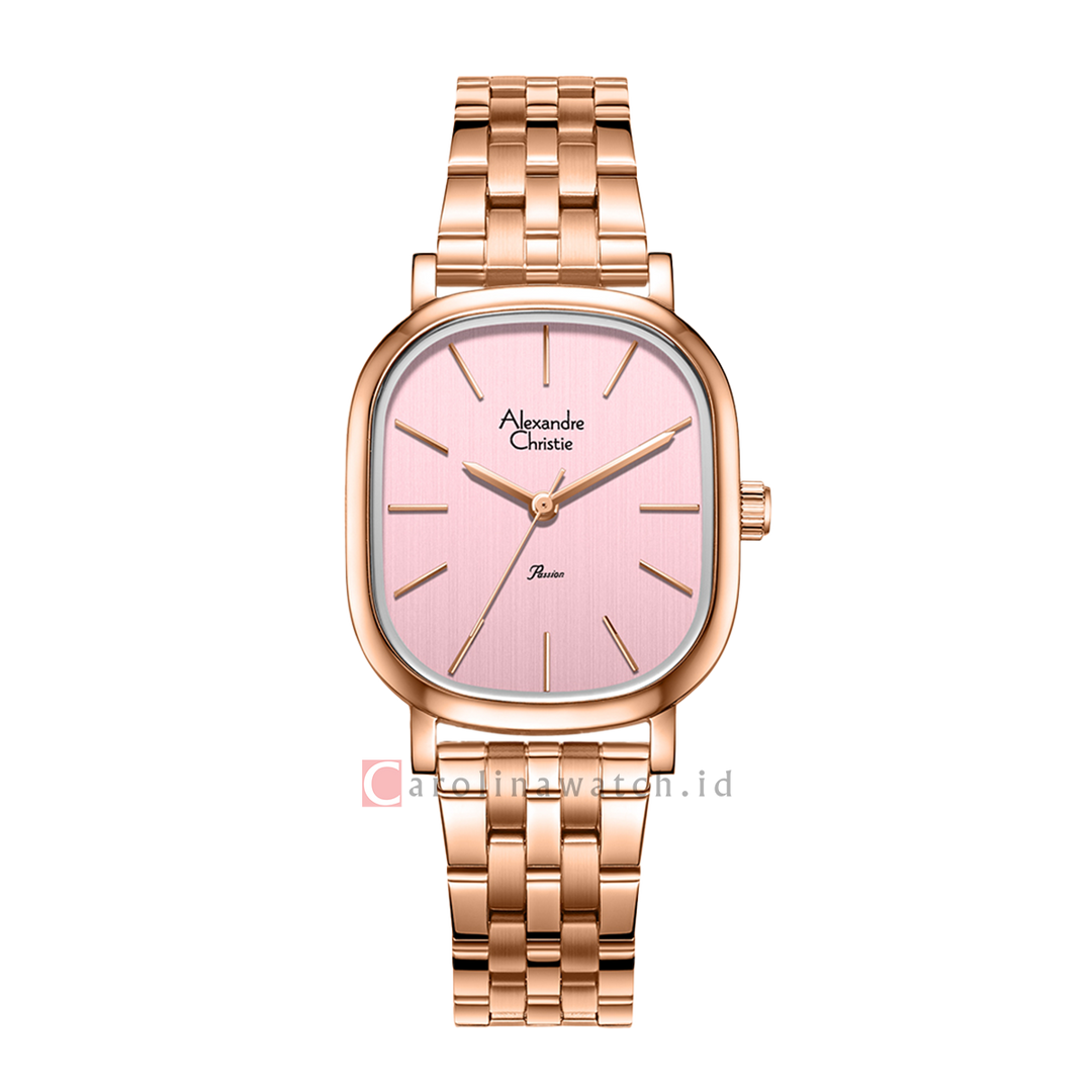 Jam Tangan Alexandre Christie Passion AC 2B89 LHBRGPN Women Pink Dial Rose Gold Stainless Steel Strap