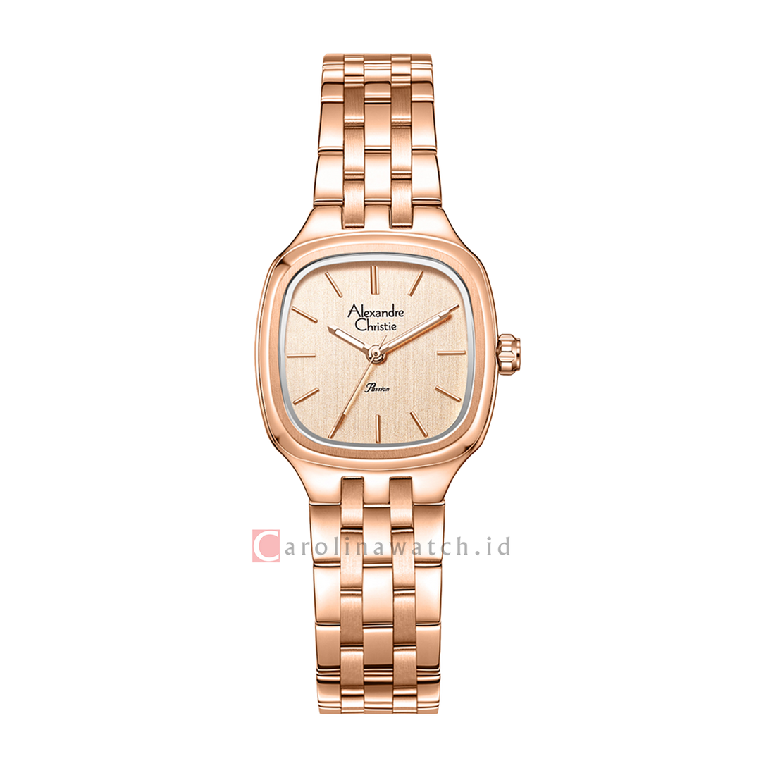 Jam Tangan Alexandre Christie Passion AC 2B90 LHBRGLN Women Gold Dial Rose Gold Stainless Steel Strap