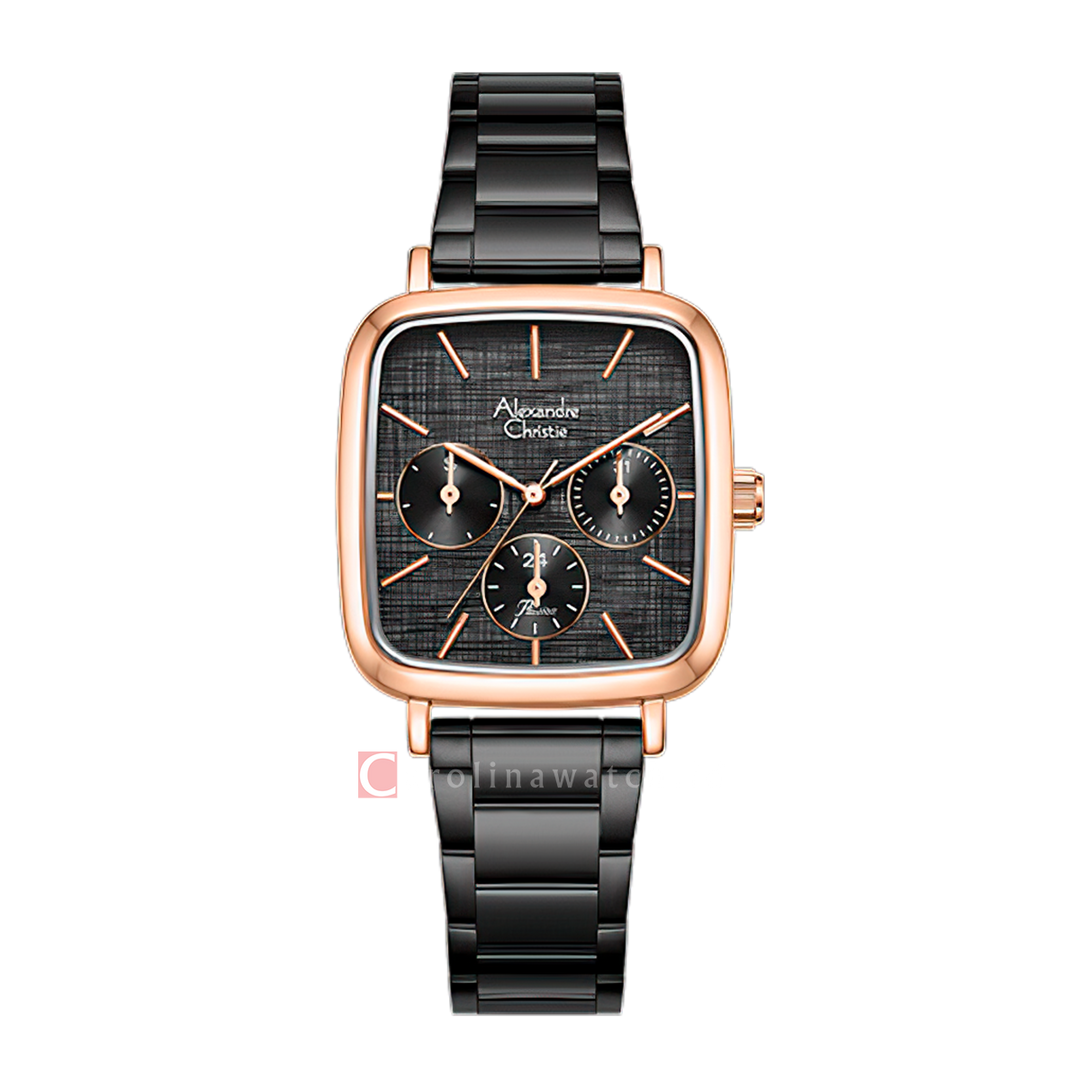 Jam Tangan Alexandre Christie Passion AC 2B91 BFBBRBA Women Black Dial Black Stainless Steel Strap