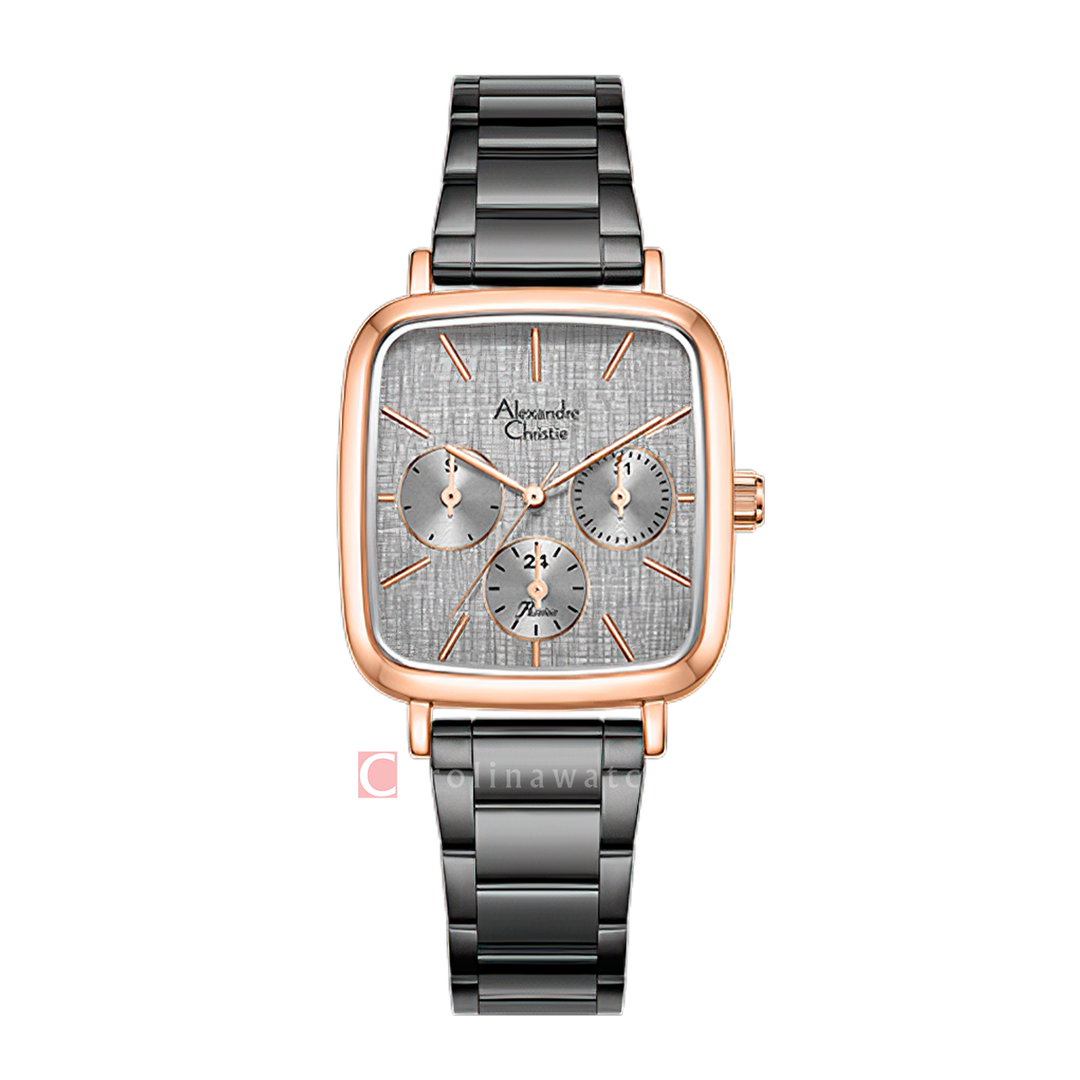 Jam Tangan Alexandre Christie Passion AC 2B91 BFBGRGR Women Grey Dial Grey Stainless Steel Strap