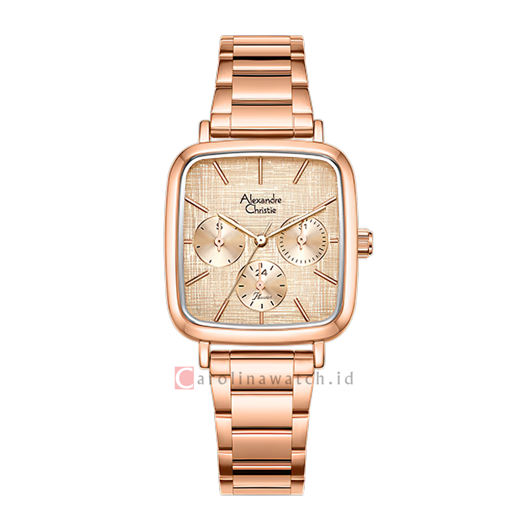 Jam Tangan Alexandre Christie Passion AC 2B91 BFBRGLN Women Gold Dial Rose Gold Stainless Steel Strap