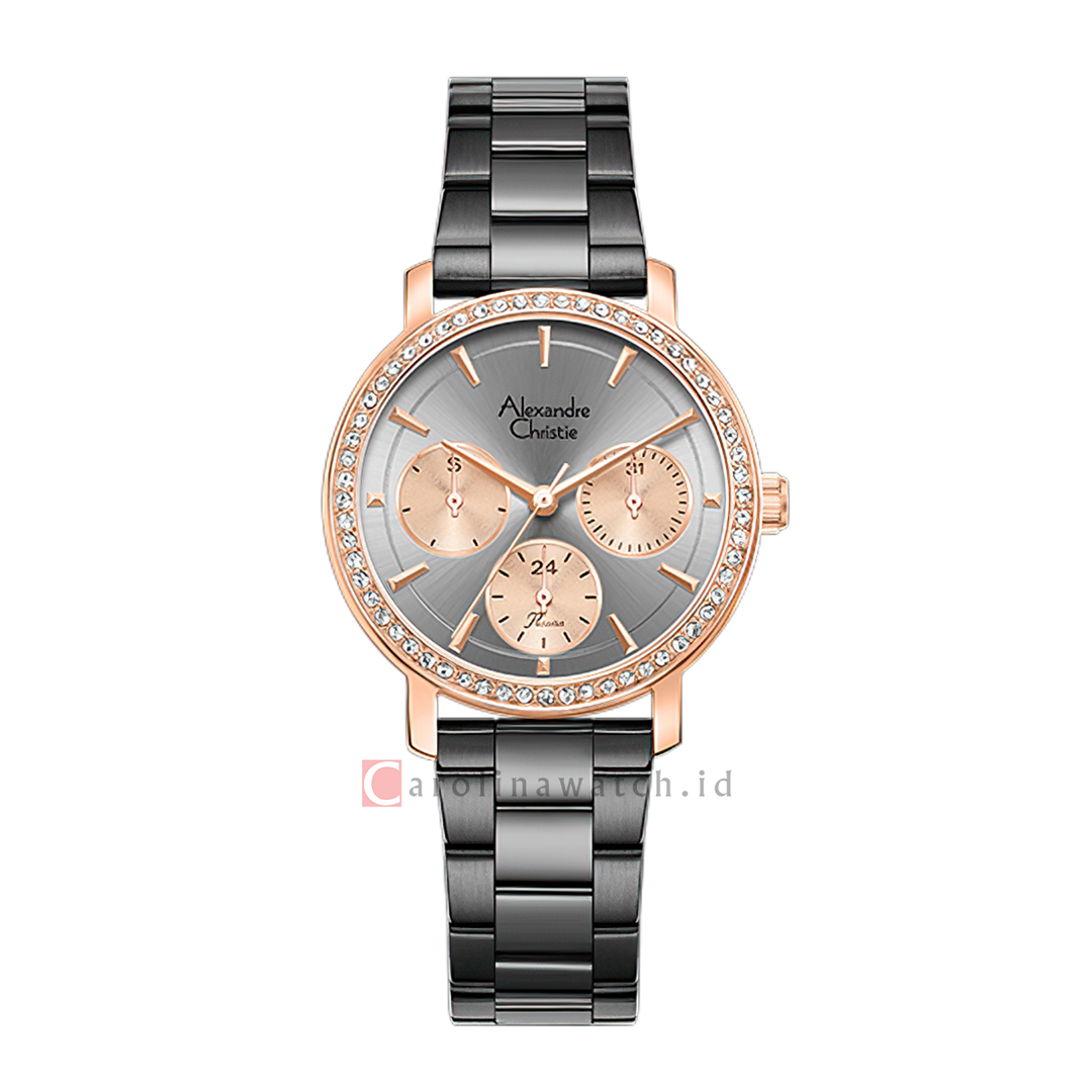 Jam Tangan Alexandre Christie Passion AC 2B92 BFBGRGR Women Grey Dial Grey Stainless Steel Strap