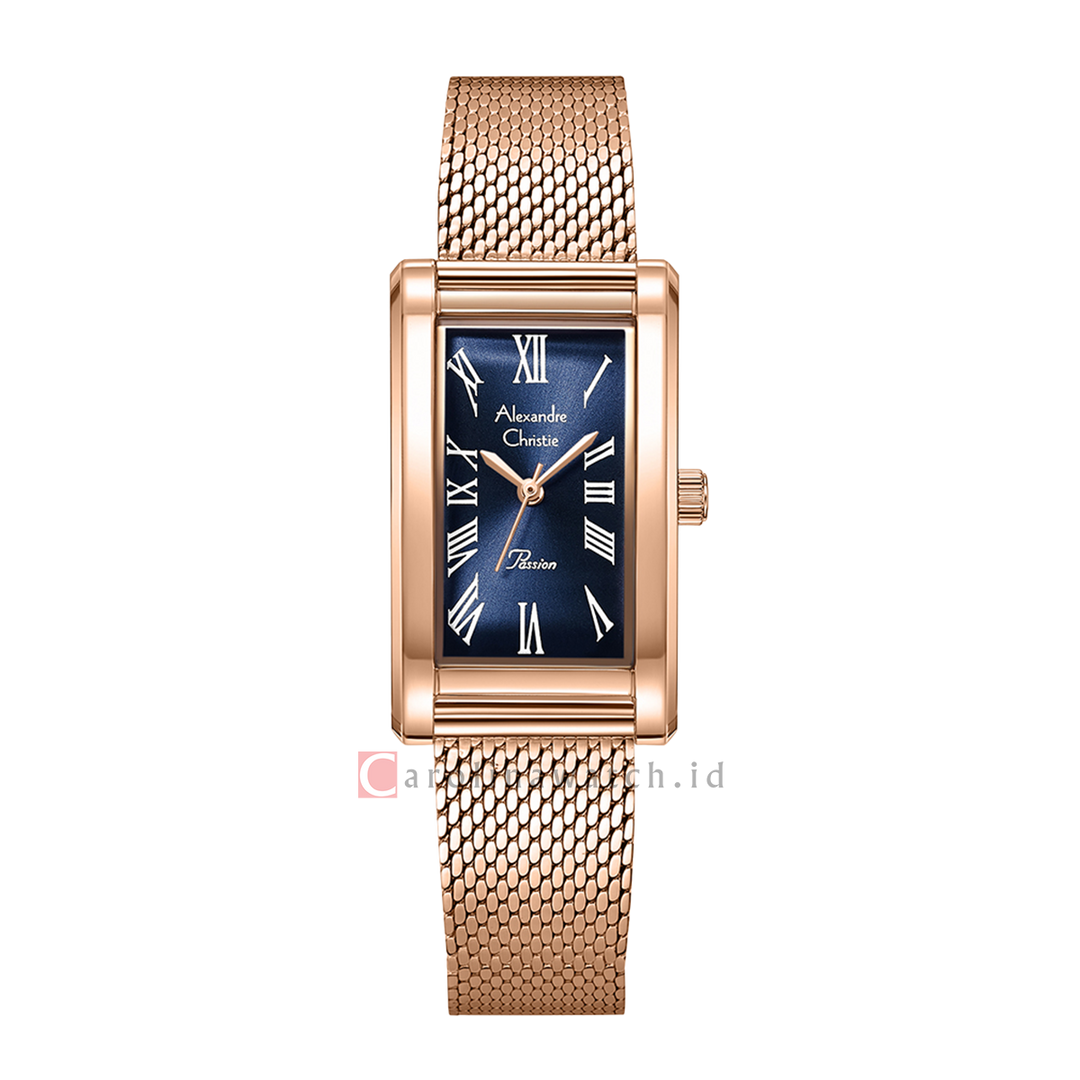 Jam Tangan Alexandre Christie Passion AC 2B94 LHBRGBU Women Blue Dial Rose Gold Stainless Steel Strap