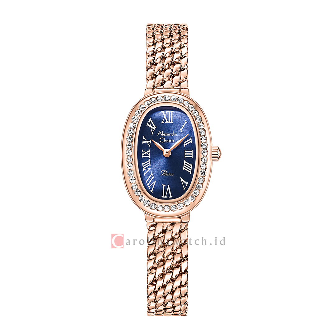 Jam Tangan Alexandre Christie Passion AC 2B95 LHBRGBU Women Blue Dial Rose Gold Stainless Steel Strap