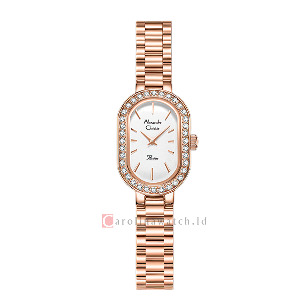 Jam Tangan Alexandre Christie Passion AC 2B96 LHBRGSL Women Silver White Dial Rose Gold Stainless Steel Strap