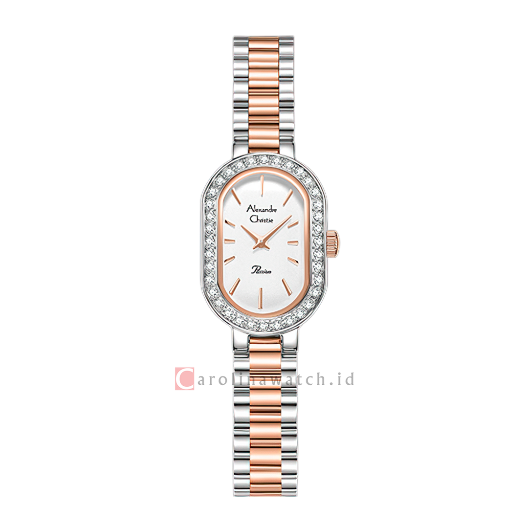 Jam Tangan Alexandre Christie Passion AC 2B96 LHBTRSL Women Silver White Dial Dual Tone Stainless Steel Strap