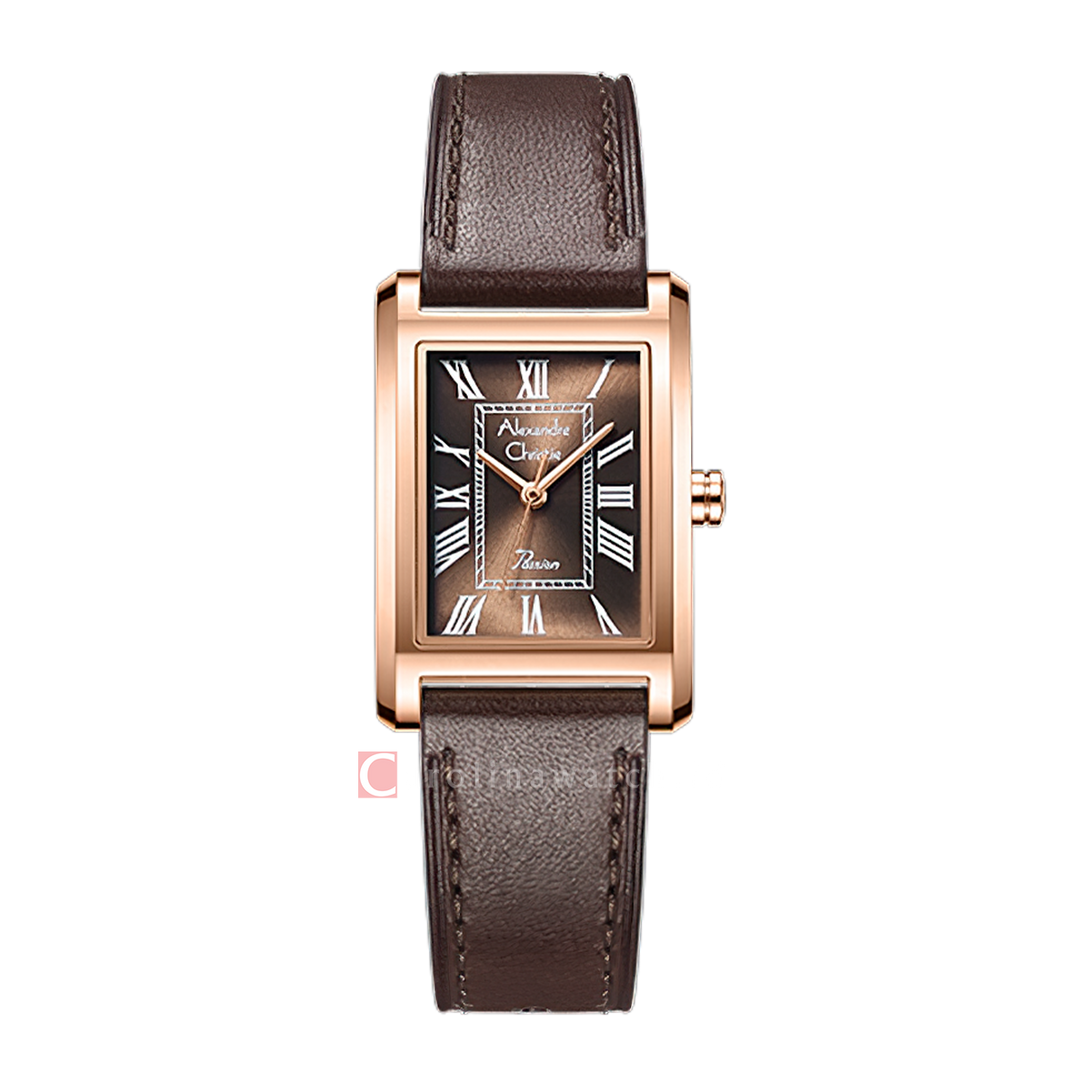 Jam Tangan Alexandre Christie Passion AC 2B98 LHLRGBO Women Brown Dial Brown Leather Strap