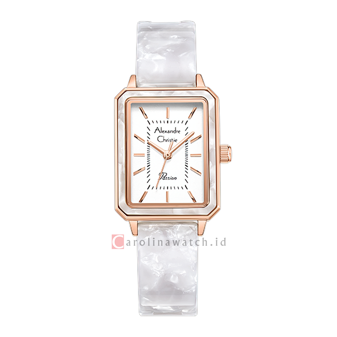 Jam Tangan Alexandre Christie Passion AC 2B99 LHBRGSL Women White Dial White Stainless Steel Strap