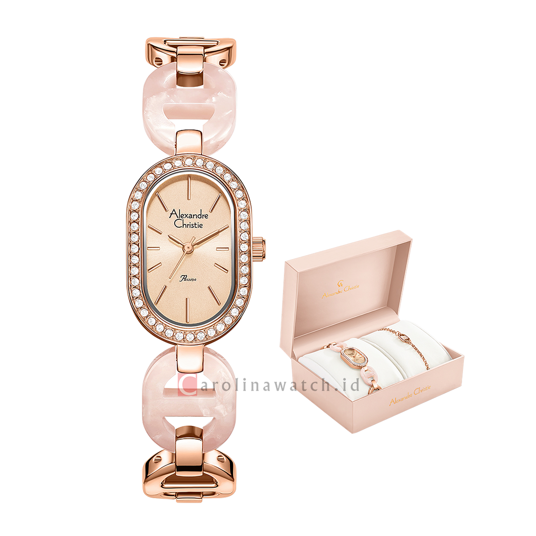 Jam Tangan Alexandre Christie Passion AC 2C04 LHBRGRGPN Women Rose Gold Dial Rose Gold Stainless Steel Strap