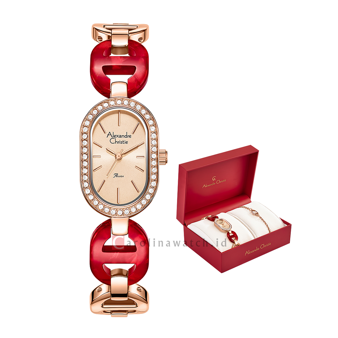 Jam Tangan Alexandre Christie Passion AC 2C04 LHBRGRGRE Women Rose Gold Dial Rose Gold Stainless Steel Strap