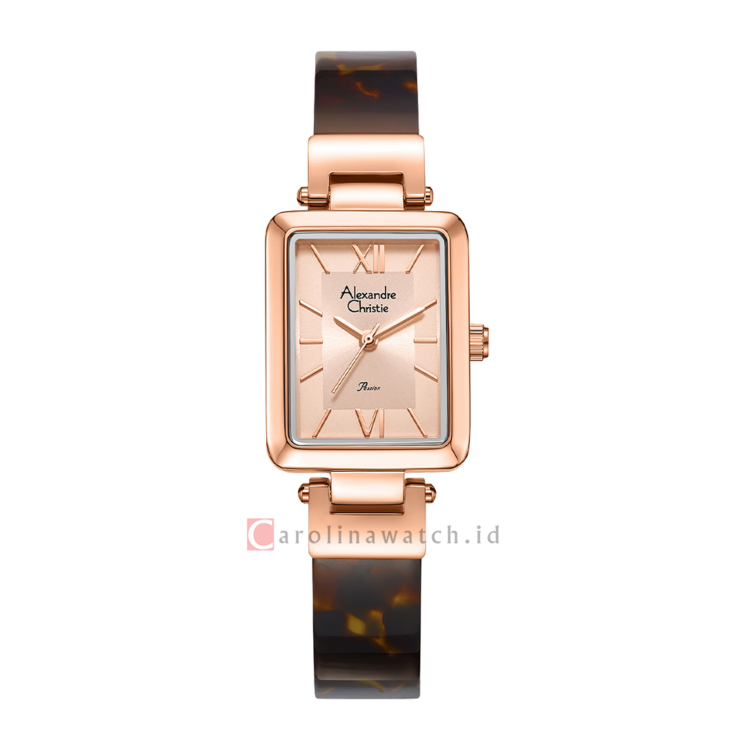 Jam Tangan Alexandre Christie Passion AC 2C05 LHBRGLNBO Women Rose Gold Dial Brown Stainless Steel Strap