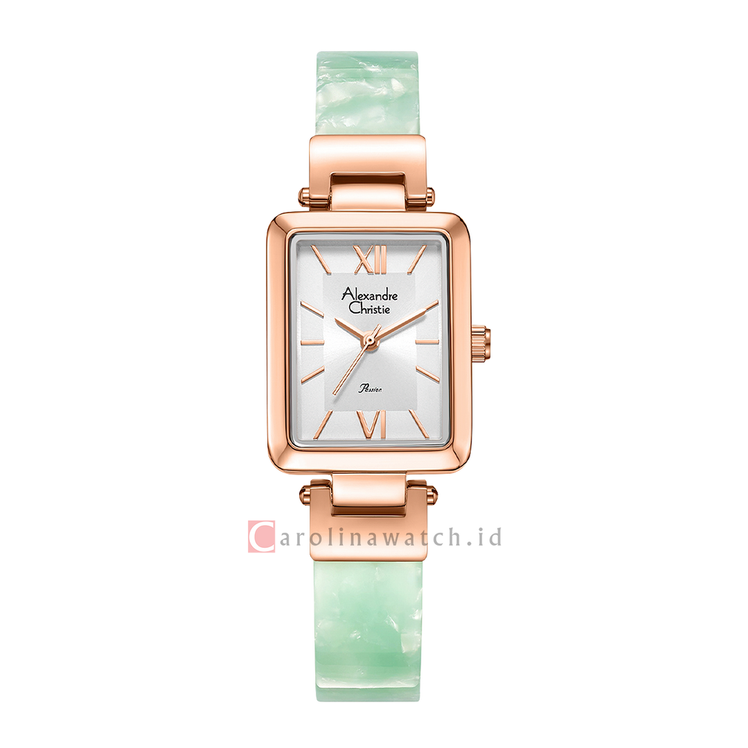 Jam Tangan Alexandre Christie Passion AC 2C05 LHBRGSLGN Women Silver Dial Dark Green Stainless Steel Strap