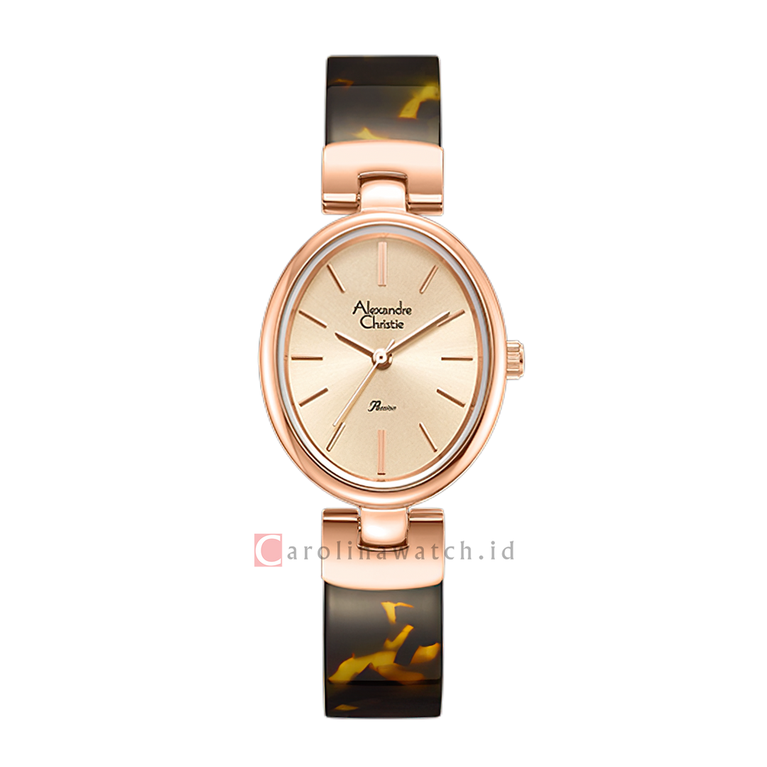 Jam Tangan Alexandre Christie Passion AC 2C08 LHBRGLNPN Women Rose Gold Dial Brown Stainless Steel Strap
