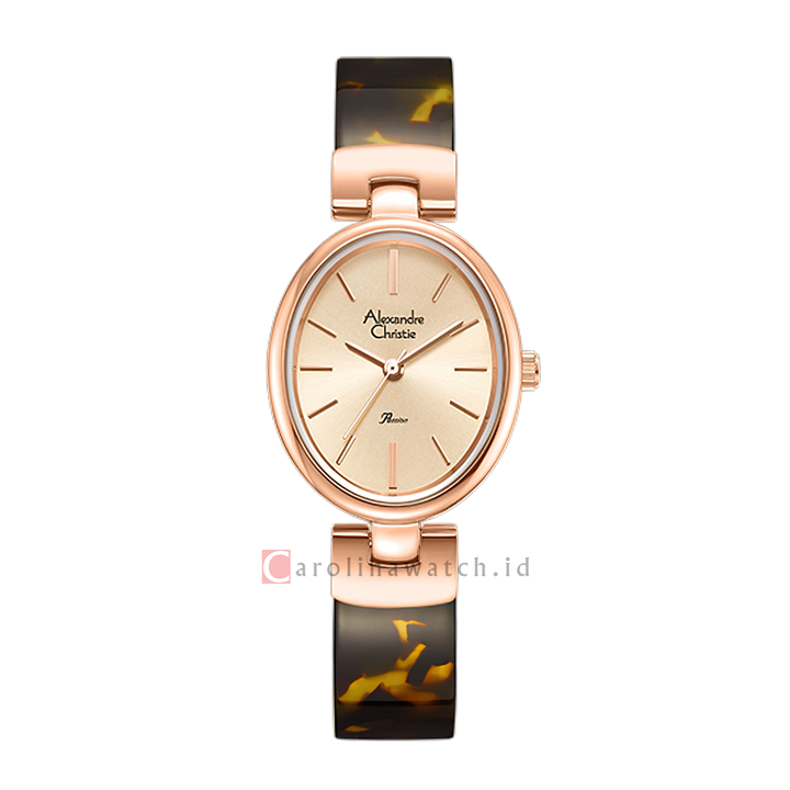 Jam Tangan Alexandre Christie Passion AC 2C08 LHBRGLNPN Women Rose Gold Dial Brown Stainless Steel Strap
