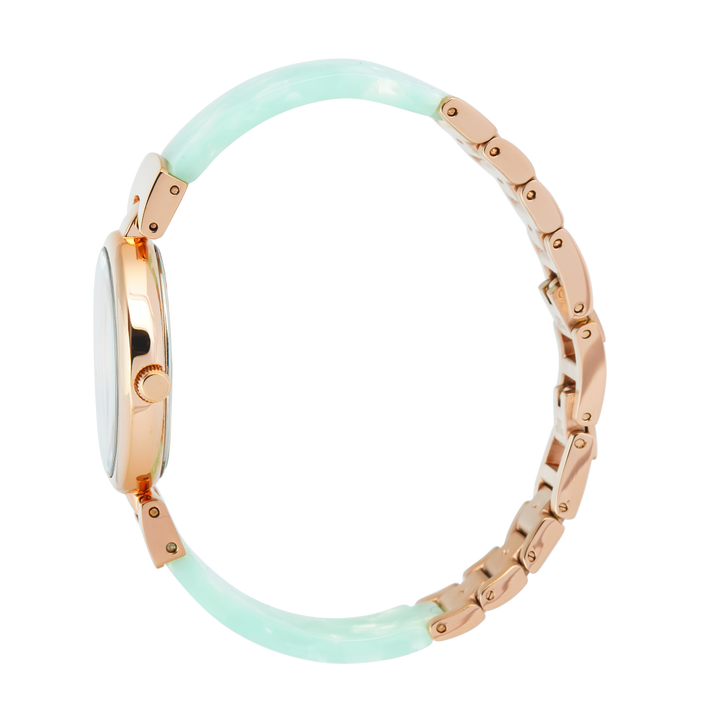 Jam Tangan Alexandre Christie Passion AC 2C08 LHBRGLNGN Women Rose Gold Dial Green Stainless Steel Strap