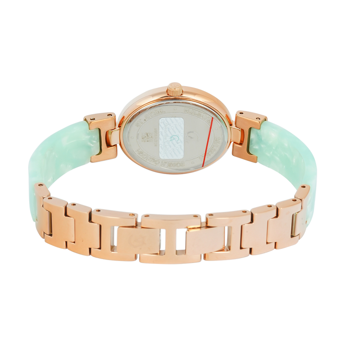 Jam Tangan Alexandre Christie Passion AC 2C08 LHBRGLNGN Women Rose Gold Dial Green Stainless Steel Strap