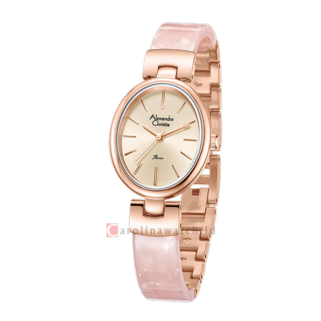 Jam Tangan Alexandre Christie Passion AC 2C08 LHBRGLNBO Women Rose Gold Dial Pink Stainless Steel Strap