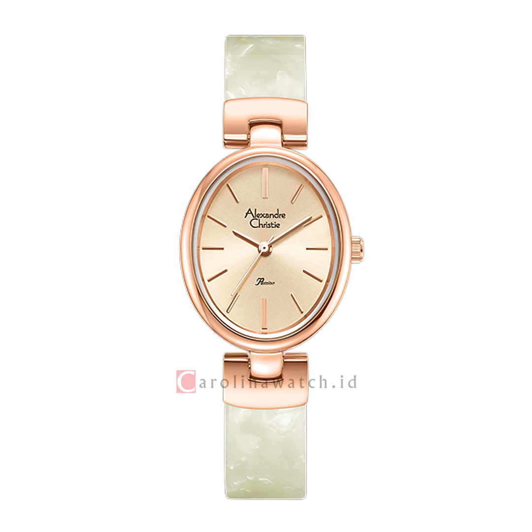 Jam Tangan Alexandre Christie Passion AC 2C08 LHBRGLNSL Women Rose Gold Dial Light Green Stainless Steel Strap