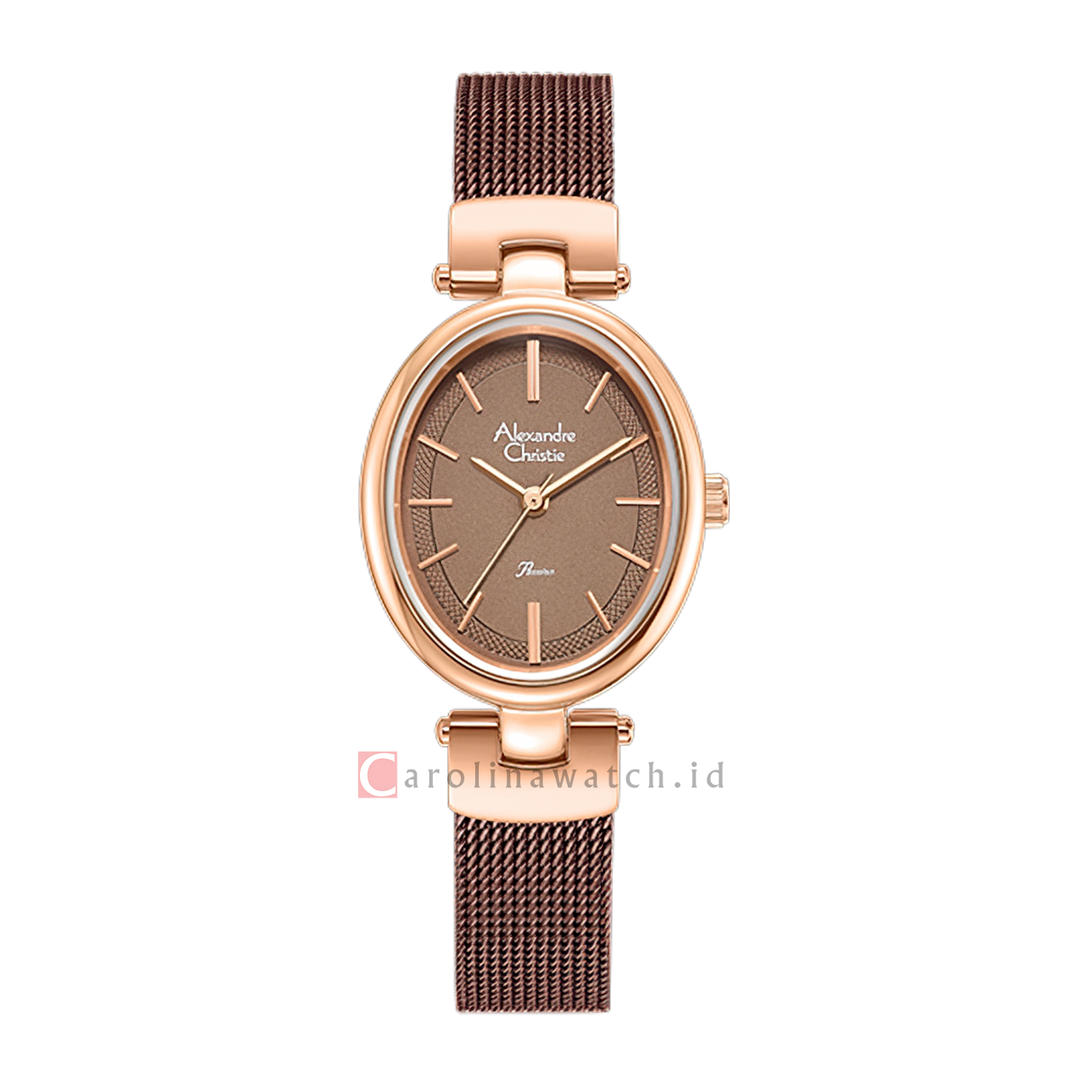 Jam Tangan Alexandre Christie Passion AC 2C08 LHBROBO Women Brown Dial Brown Mesh Strap