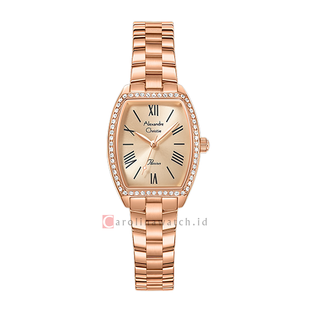 Jam Tangan Alexandre Christie Passion AC 2C10 LHBRGLN Women Gold Dial Rose Gold Stainless Steel Strap