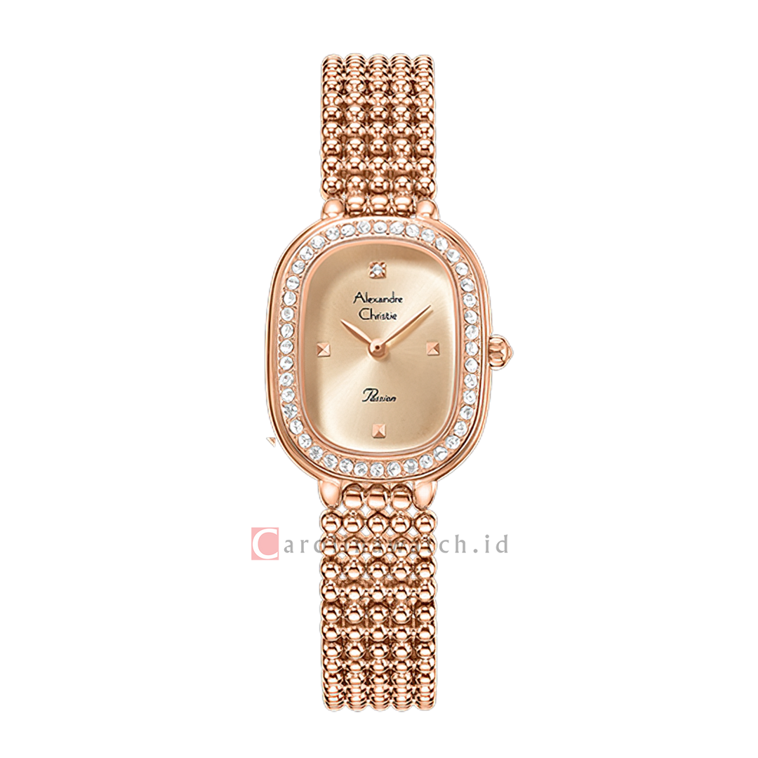 Jam Tangan  Alexandre Christie Passion AC 2C12 LHBRGLN Women Rose Gold Dial Rose Gold Stainless Steel Strap