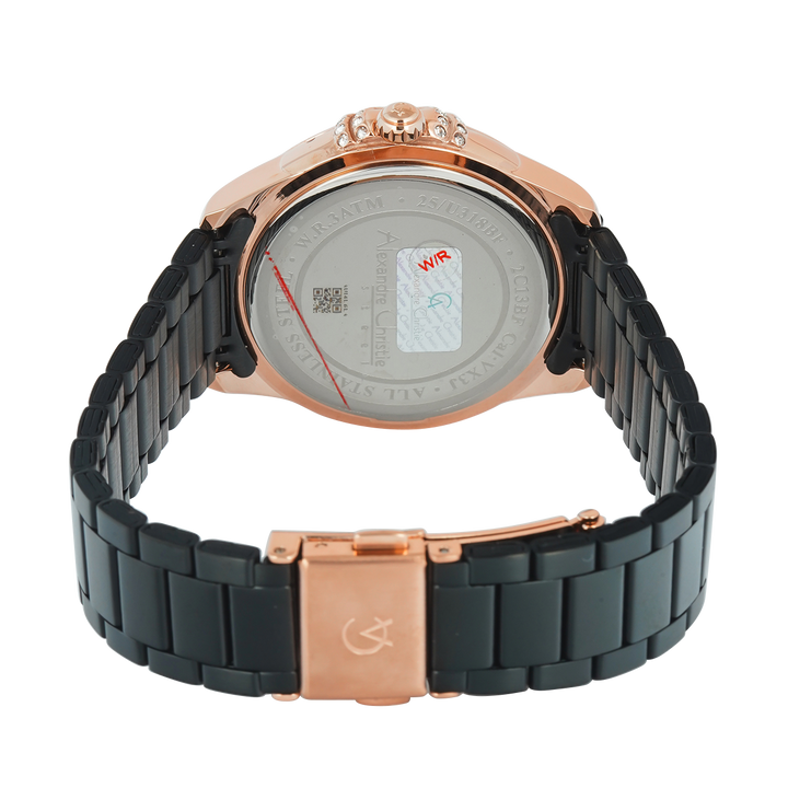 Jam Tangan Alexandre Christie Passion AC 2C13 BFFBRBA Women Black Dial Black Stainless Steel Strap