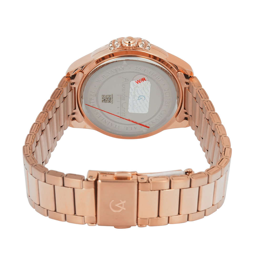 Jam Tangan Alexandre Christie Passion AC 2C13 BFFRGGR Women Gray Dial Rose Gold Stainless Steel Strap