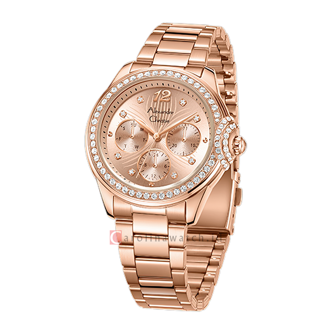 Jam Tangan Alexandre Christie Passion AC 2C13 BFFRGLN Women Rose Gold Dial Rose Gold Stainless Steel Strap