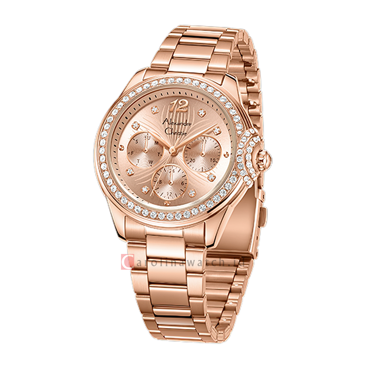 Jam Tangan Alexandre Christie Passion AC 2C13 BFFRGLN Women Rose Gold Dial Rose Gold Stainless Steel Strap
