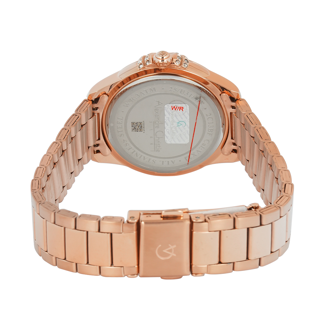 Jam Tangan Alexandre Christie Passion AC 2C13 BFFRGLN Women Rose Gold Dial Rose Gold Stainless Steel Strap