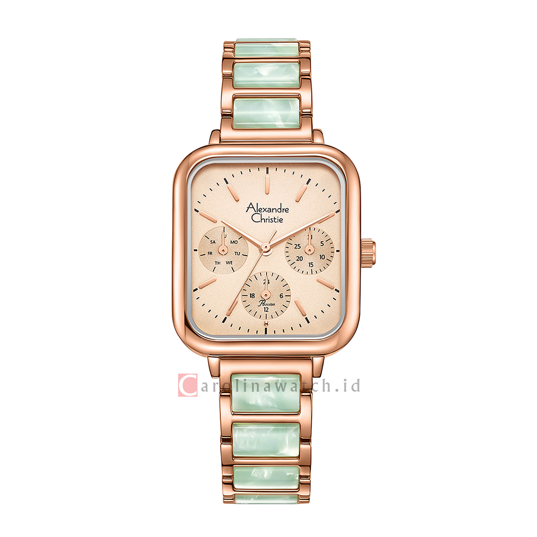 Jam Tangan  Alexandre Christie Passion AC 2C14 BFBRGLN Women Rose Gold Dial Dual Tone Stainless Steel Strap