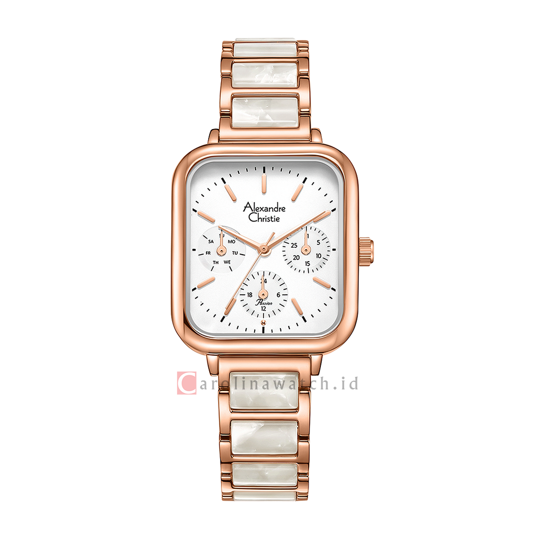 Jam Tangan Alexandre Christie Passion AC 2C14 BFBRGSL Women Silver Dial Dual Tone Stainless Steel Strap