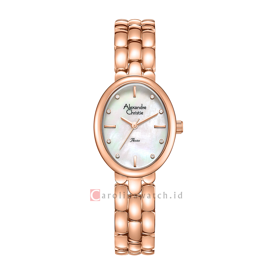 Jam Tangan Alexandre Christie Passion AC 2C15 LHBRGMS Women Silver Dial Rose Gold Stainless Steel Strap