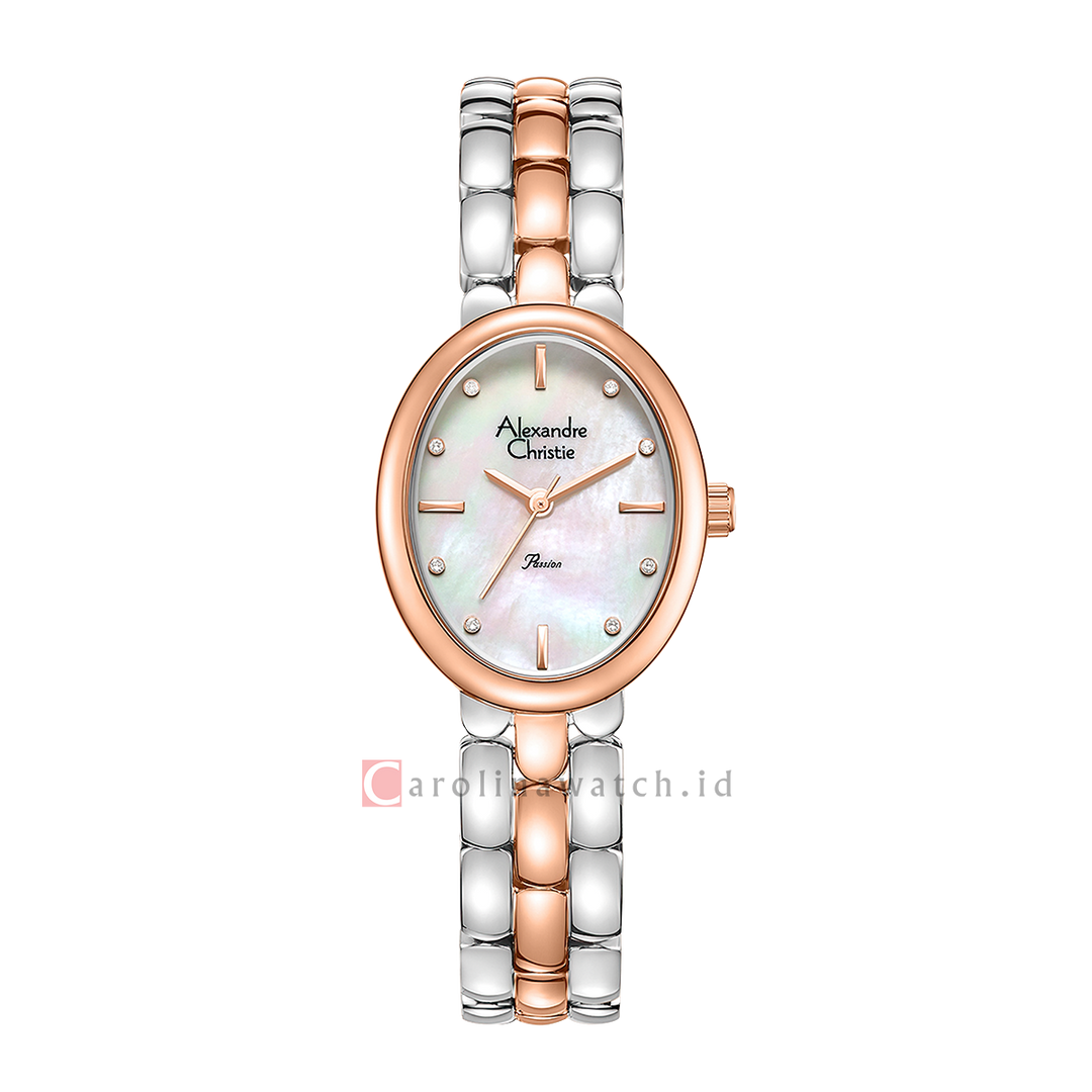Jam Tangan Alexandre Christie Passion AC 2C15 LHBTRMS Women Silver Dial Dual Tone Stainless Steel Strap