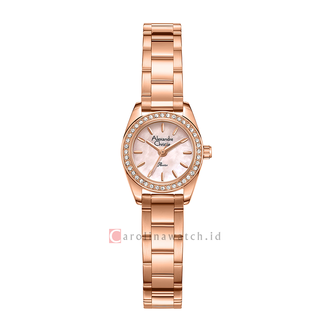 Jam Tangan Alexandre Christie Passion AC 2C17 LHFRGMD Women Pink Dial Rose Gold Stainless Steel Strap