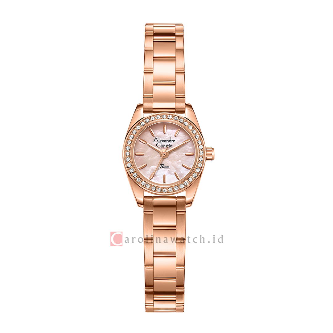 Jam Tangan Alexandre Christie Passion AC 2C17 LHFRGMN Women Pink Dial Rose Gold Stainless Steel Strap