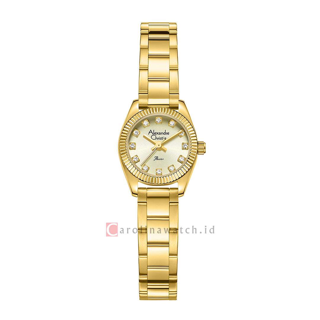 Jam Tangan Alexandre Christie Passion AC 2C18 LHFGPIV Women Gold Dial Gold Stainless Steel Strap