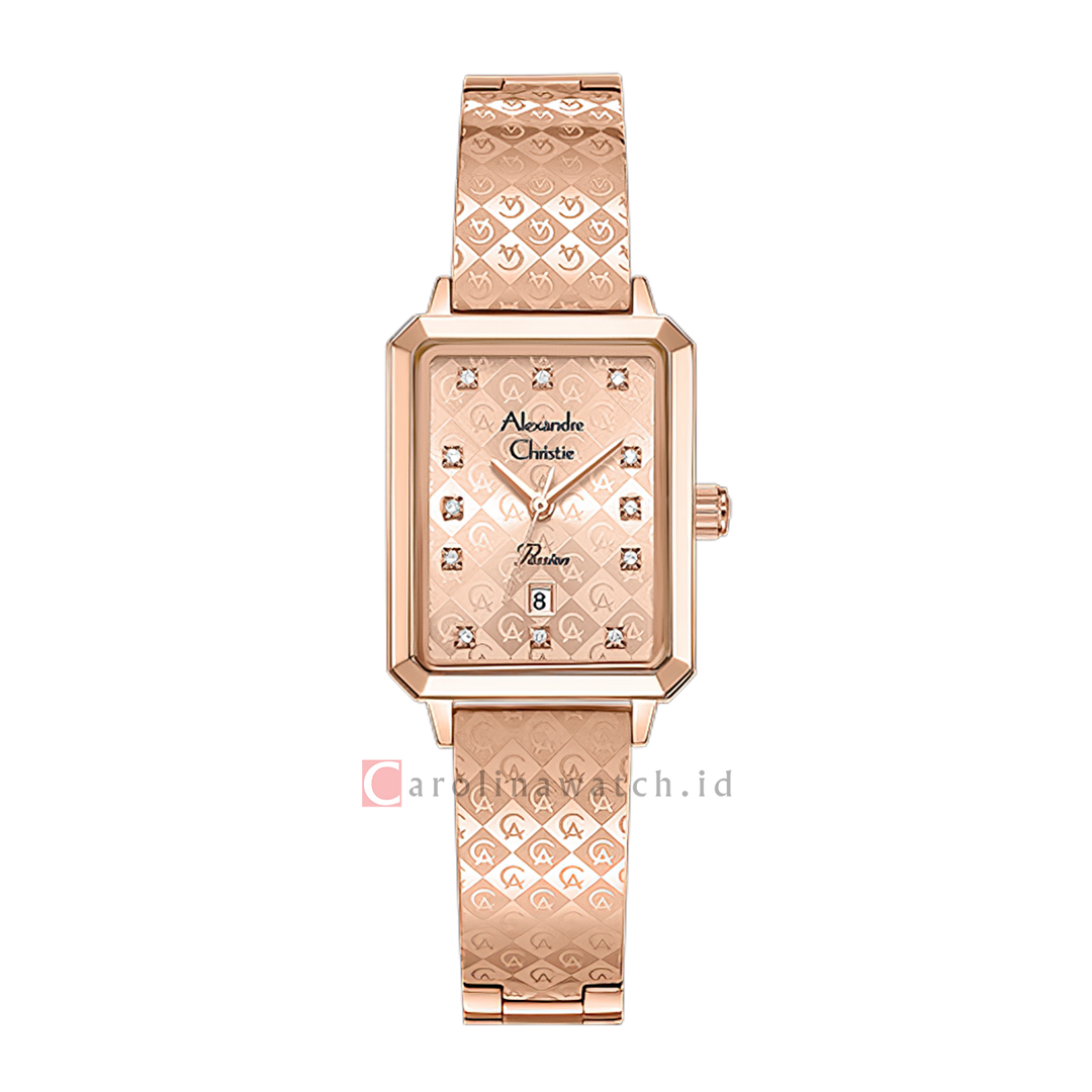 Jam Tangan  Alexandre Christie Passion AC 2C24 LDBRGLN Women Rose Gold Dial Rose Gold Stainless Steel Strap